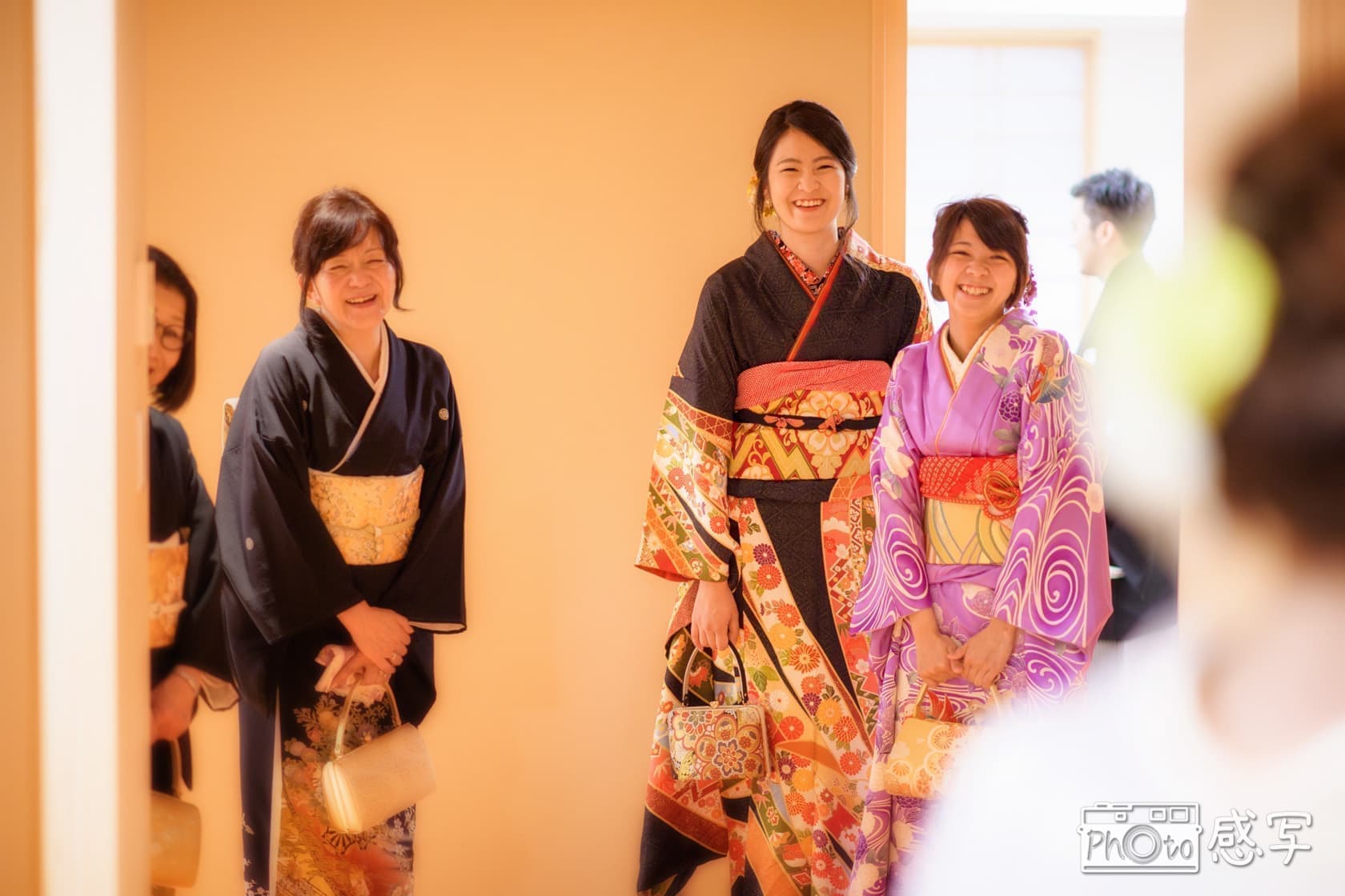 結婚式の出張撮影　赤坂氷川神社　和装　白無垢　ウエディングフォト　家族との写真